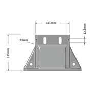 33-45903S-7 MODULAR SOLUTIONS FOOT<br>45MM X 90MM (3) SIDED FOOT W/12MM FLOOR ANCHOR HOLES, HEIGHT = 105MM